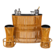 Striking 20thc italian standing bamboo dry bar & stools c.1960