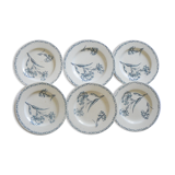 Lot of 6 plates flat "land of iron" model carnation