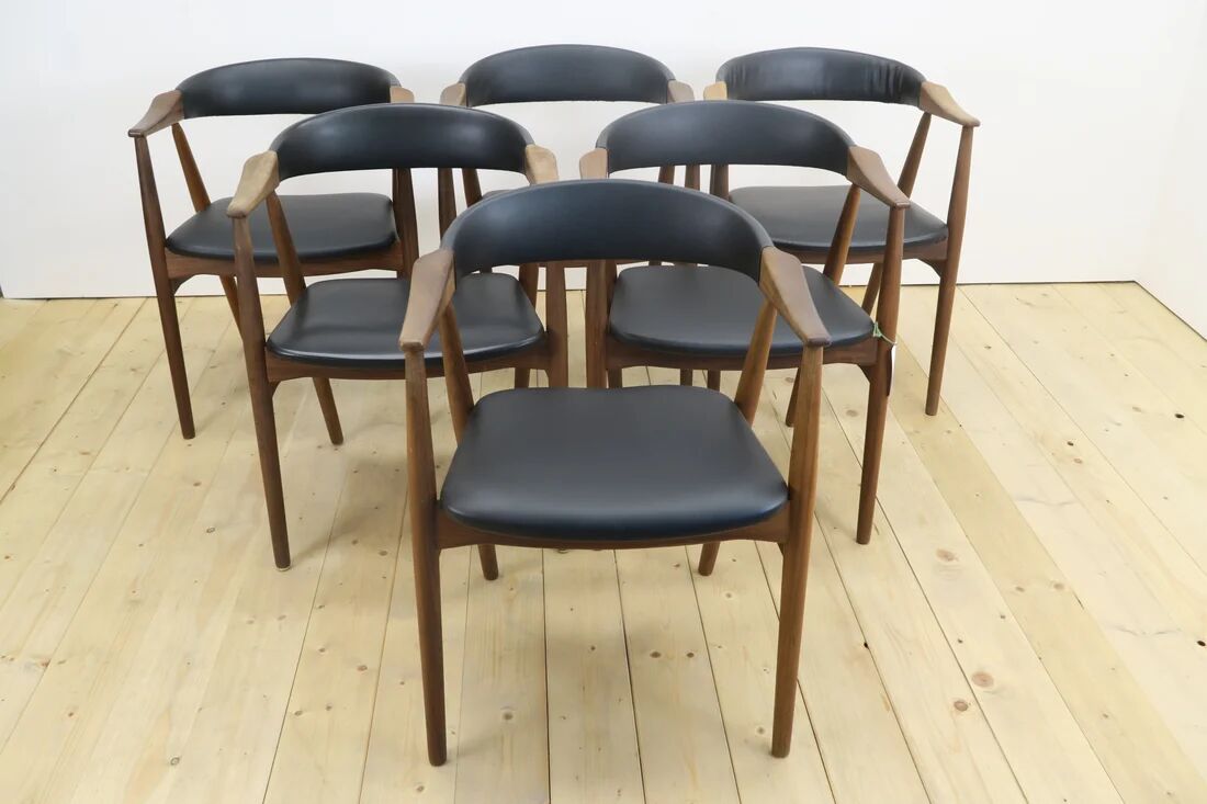 Set of six chairs model 213 by Thomas Harlev for Farstrup, Denmark 1960.