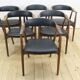 Set of six chairs model 213 by Thomas Harlev for Farstrup, Denmark 1960.