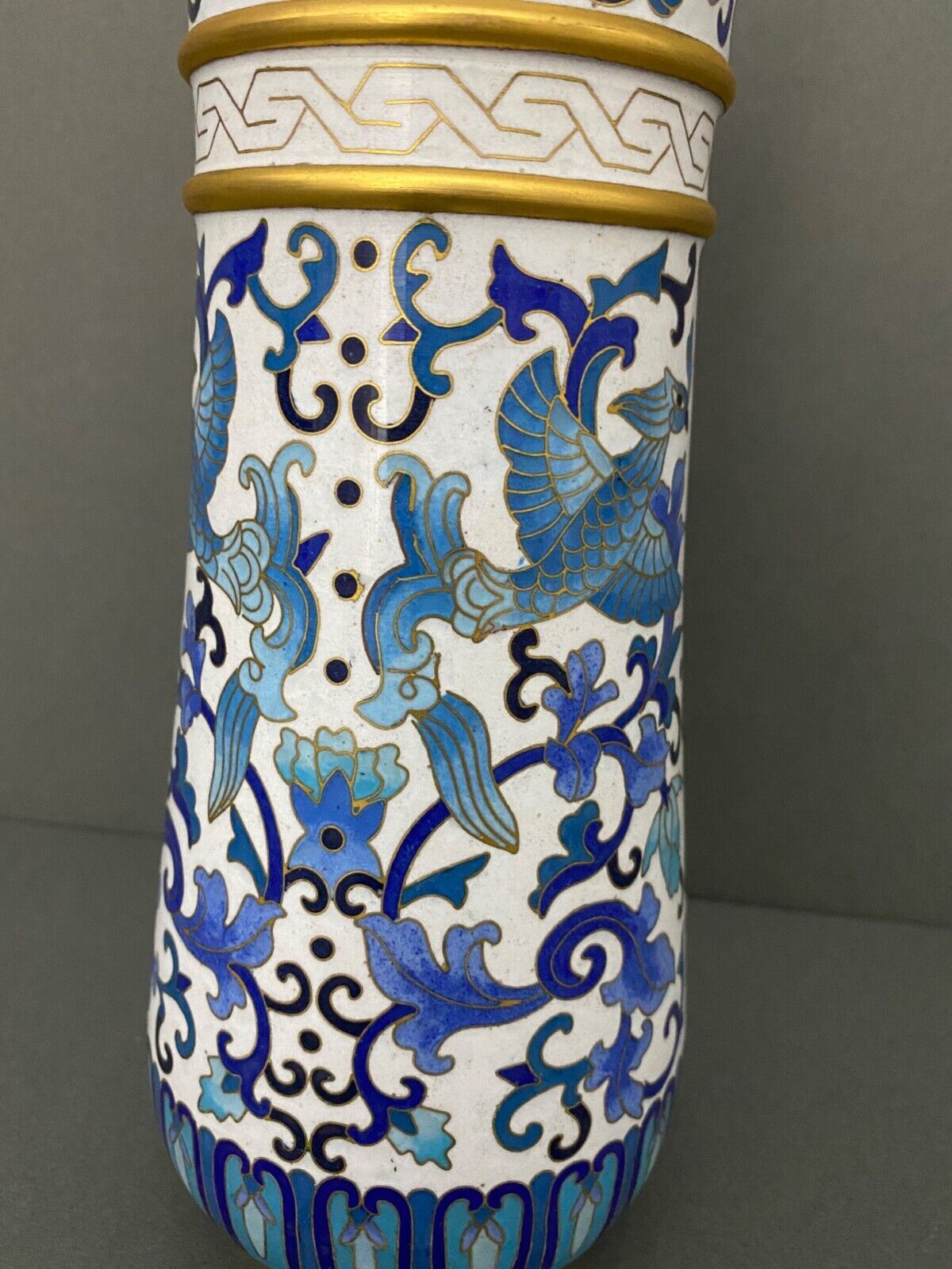 Vase roll china cloisonné mid-twentieth floral decoration