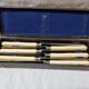 Old ivory handle cheese knives, nineteenth