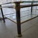 Italian coffee table Mara in brass and glass