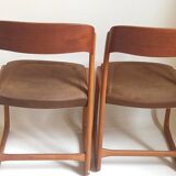 Pair of chairs Baumann sled feet 60s