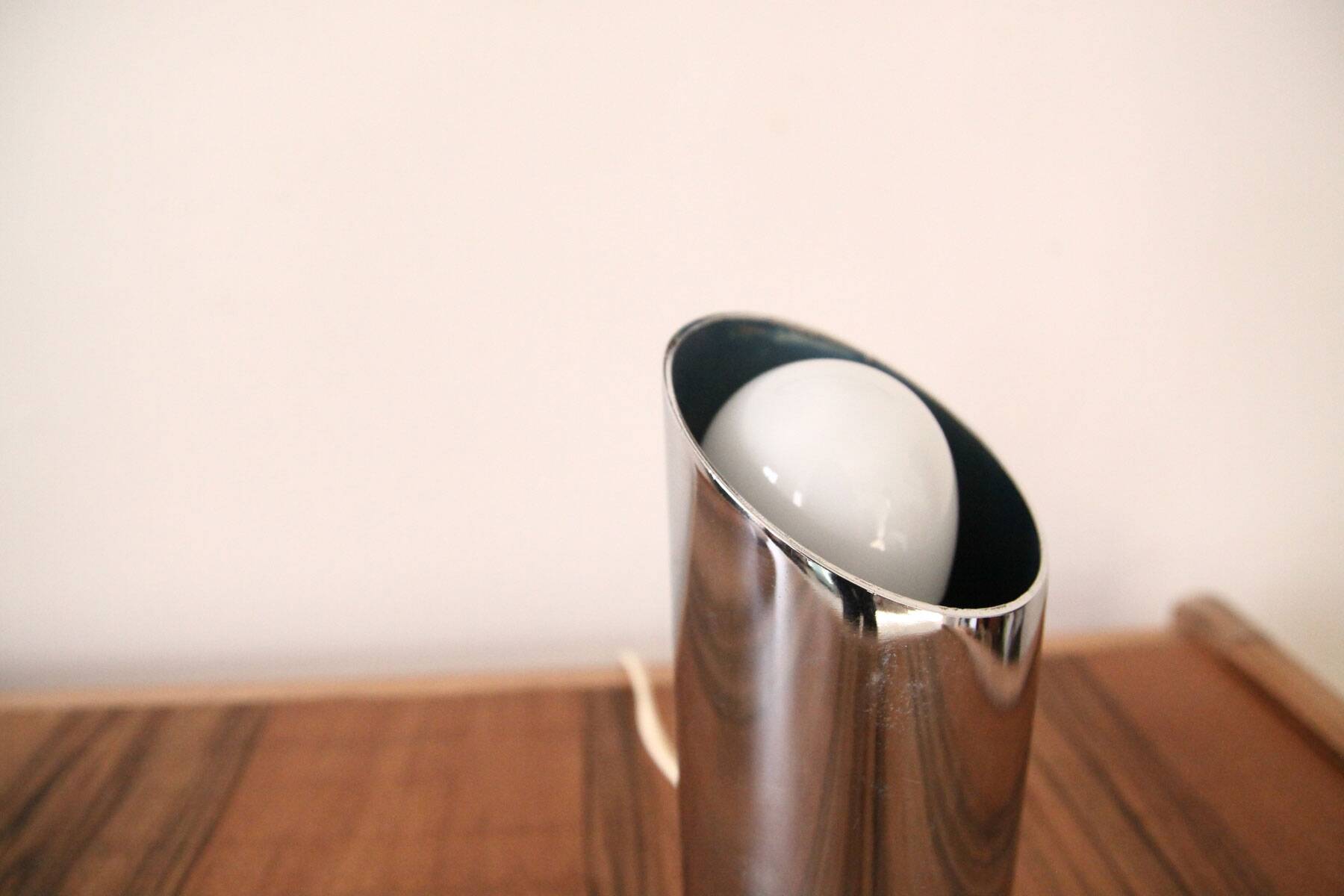 Small vintage chrome metal lamp