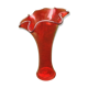 Vase cornet centre de table verre soufflé et coloré rouge rubis