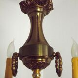 French vintage heavy brass 6 light empire style chandelier