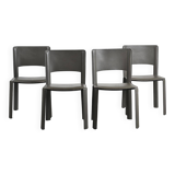 Set of four leather chairs for Cidue, circa 1970