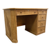 Unique desk in rattan or split rattan, Vivai del Sud style.