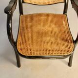 Bentwood cane armchair with mechanism and footrest
