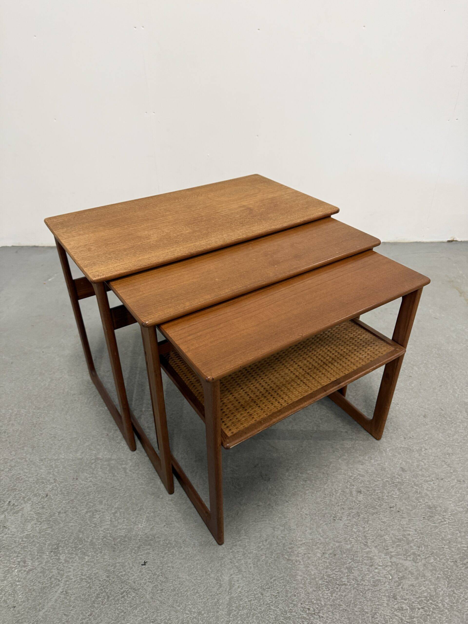 Teak nesting tables by Johannes Andersen