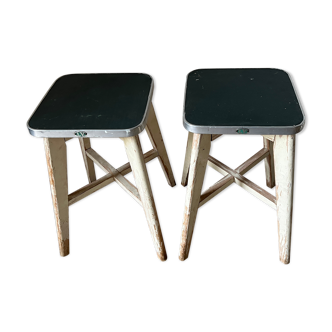Paire de tabourets scandinaves