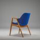 Armchair in Blue and Teak by Alf Svensson for Dux, 1960s