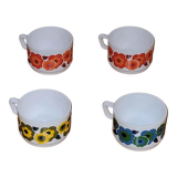 4 Arcopal Lotus espresso cups vintage