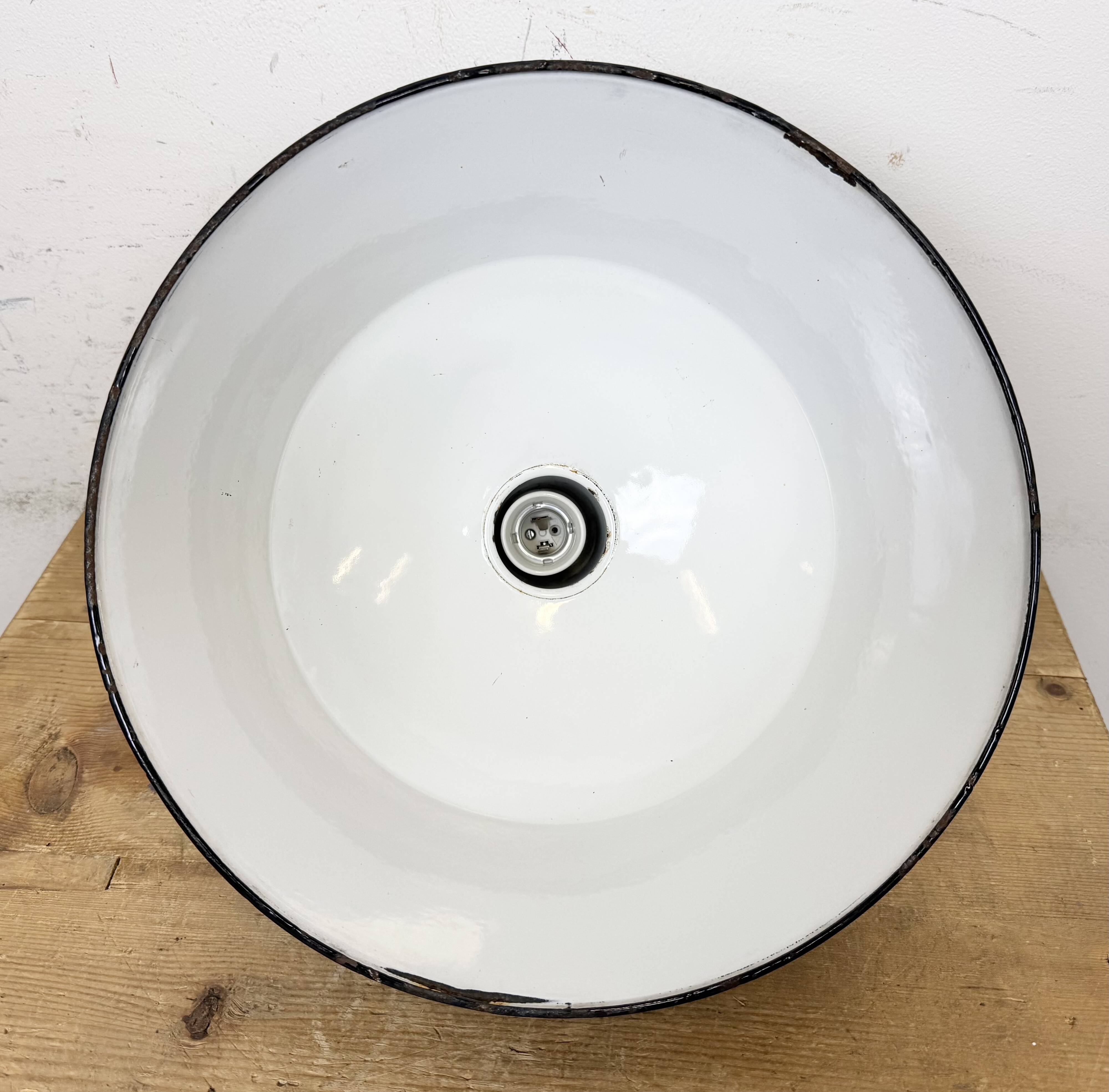 Industrial dark blue enamel pendant lamp from emax, 1960s