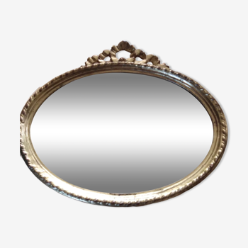 Miroir ovale Louis XVl doré