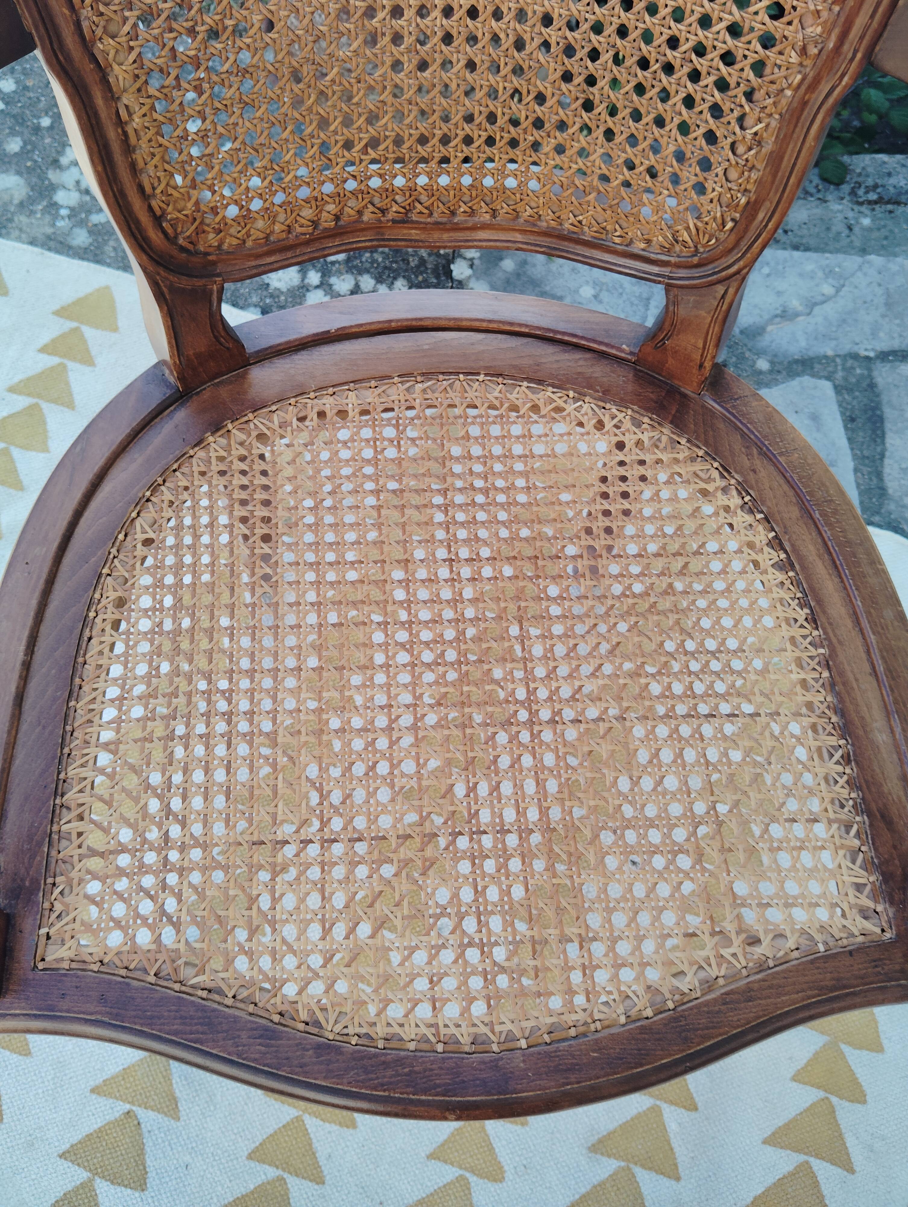 Louis XV caned armchair