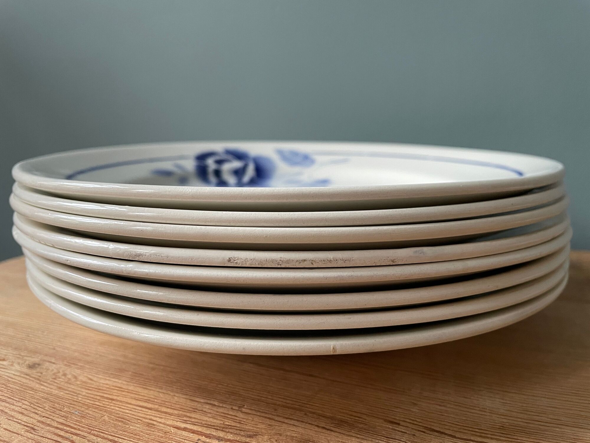 Set of 8 vintage st Amand flat plates made in France