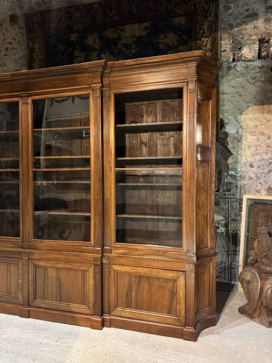 Louis XVI style library from the late 18th century in walnut.
