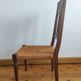 Armchair, low carved chair from the 19th century - decorated with wheat ears.