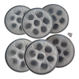 6 Plates oysters mills wolves 430112 shade of gray faience L1