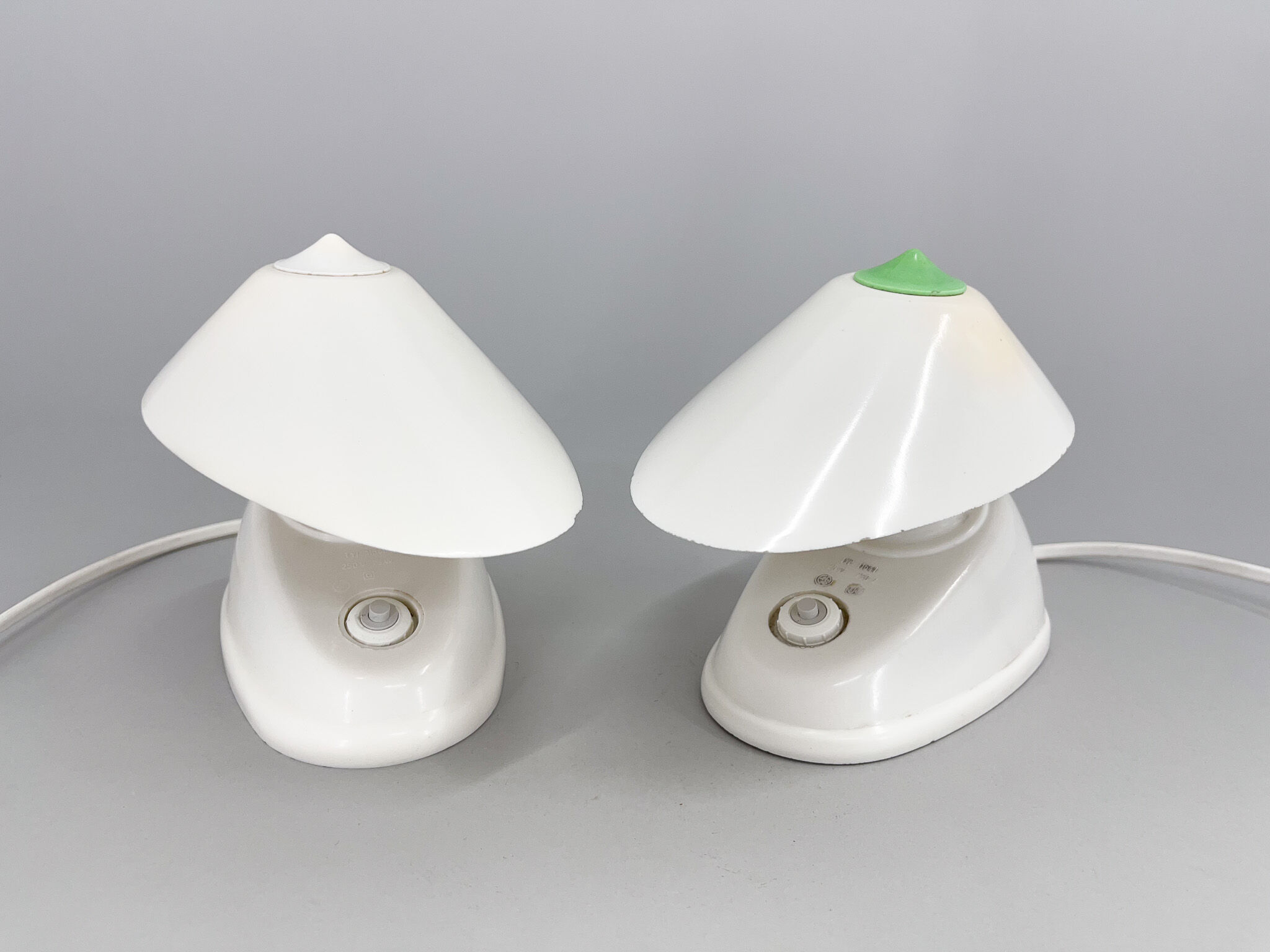 1960s Pair of White Bakelite Table or Wall Lamp, Czechoslovakia
