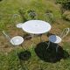 Salon de jardin en fer forgé mid-century