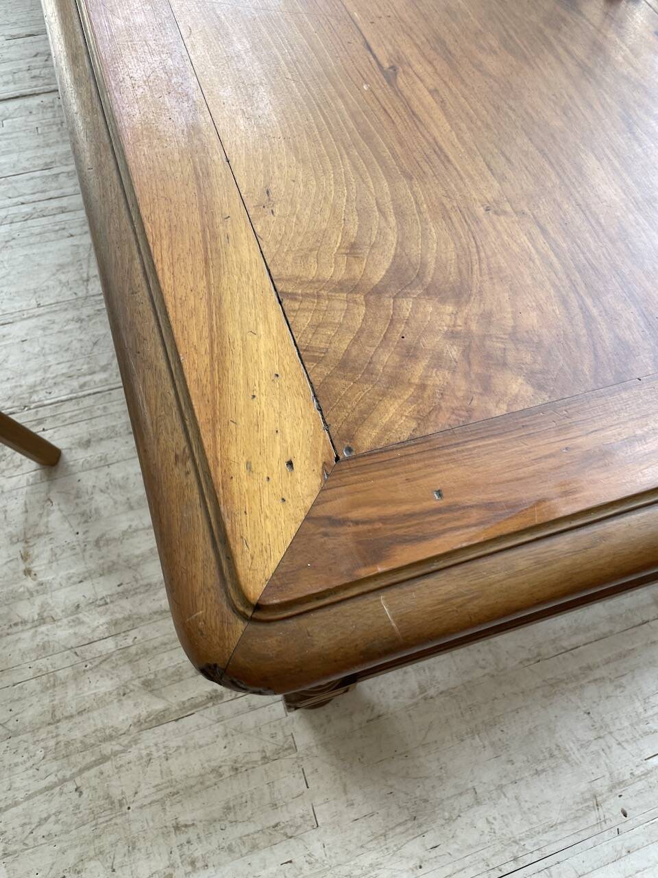 Solid walnut farmhouse castle table 1900 XXL