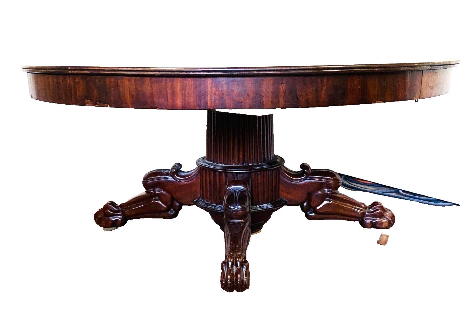 Napoleon III dining table in mahogany and 19th century veneer