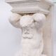 1970s Classic Greek Console Table with Cast Stone and Glass Top