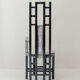 Postmodern Throne Chair in Black Lacquered Wood, Iron Sh