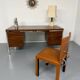 Vintage desk with rosewood veneer and chrome metal design from the 1970s.