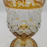Vase en cristal de bohème jaune ambre