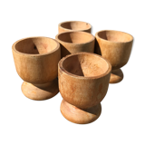Set de cinq coquetiers en bois