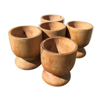 Set of five wooden cockroaches
