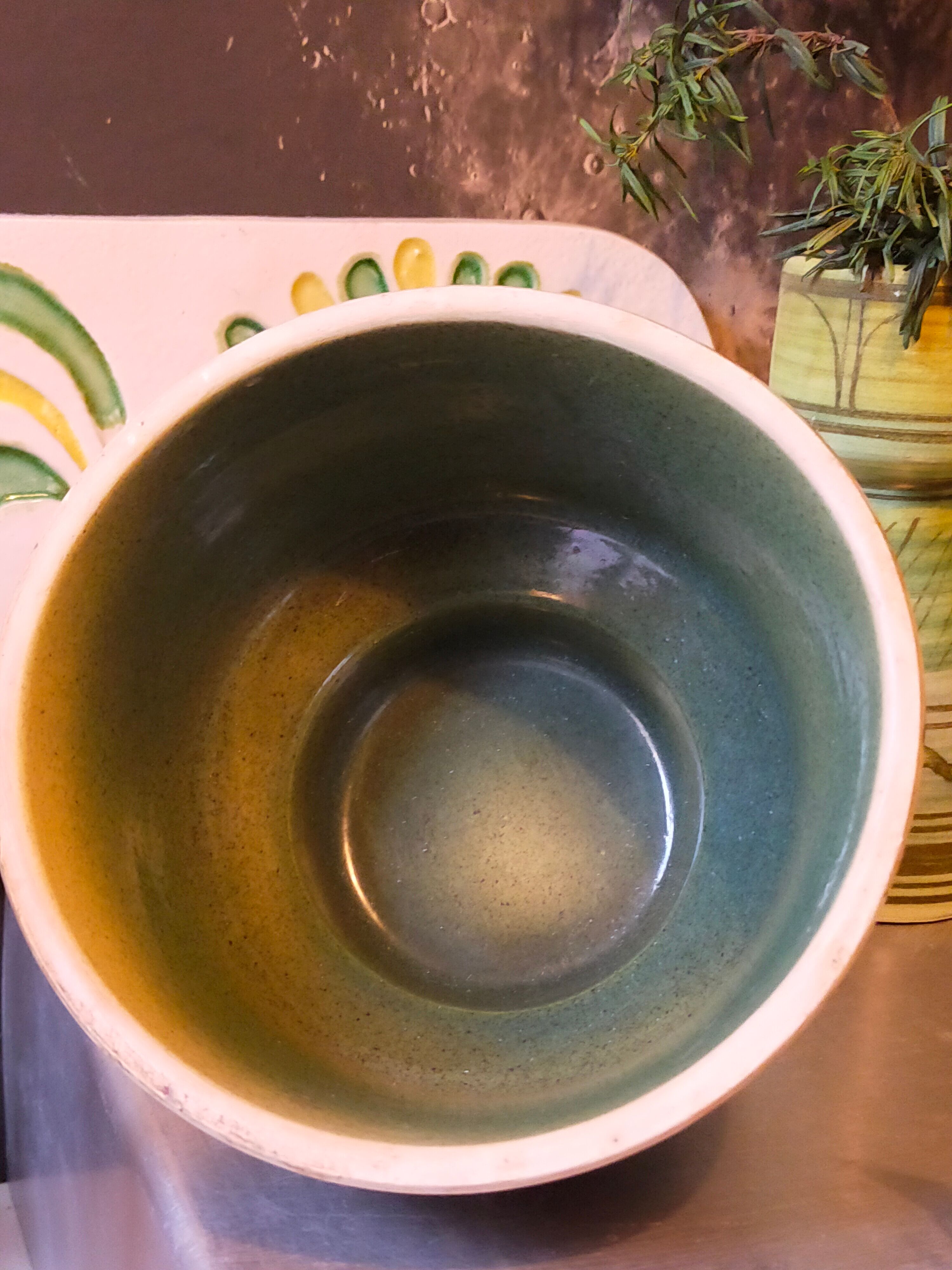 Ceramic pot cover with vintage scarifications 50s