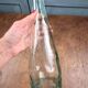 Large vintage ribbed glass soliflore – Transparent vase