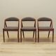 Set of three teak chairs, Danish design, 1970s, designer: Kai Kristiansen