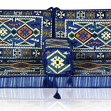 Oriental blue floor couch