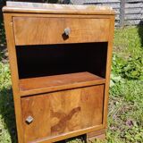 Art deco bedside table, marble top