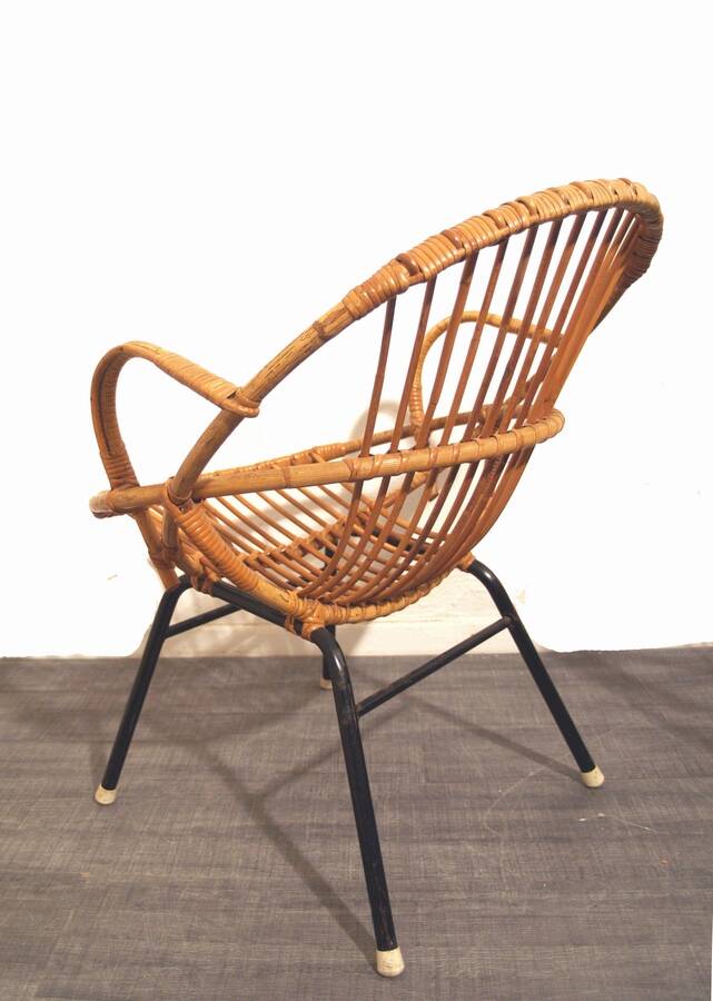 Rohe Noordwolde rattan vintage sixties design armchair