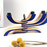 7-branched wooden candelabra | Klein Blue | Scandinavian design