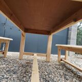 Fir table with bench
