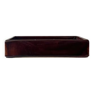 Bordeaux ceramic enamelled vide poche by Dutch artist A. Reuver, numbered.