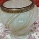 Vintage: small ball vase in natural stone and brass