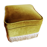 Ottoman in velvet with fringe