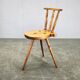 Primitive Solid Beech Folk Chair, Czechoslovakia, 1940s