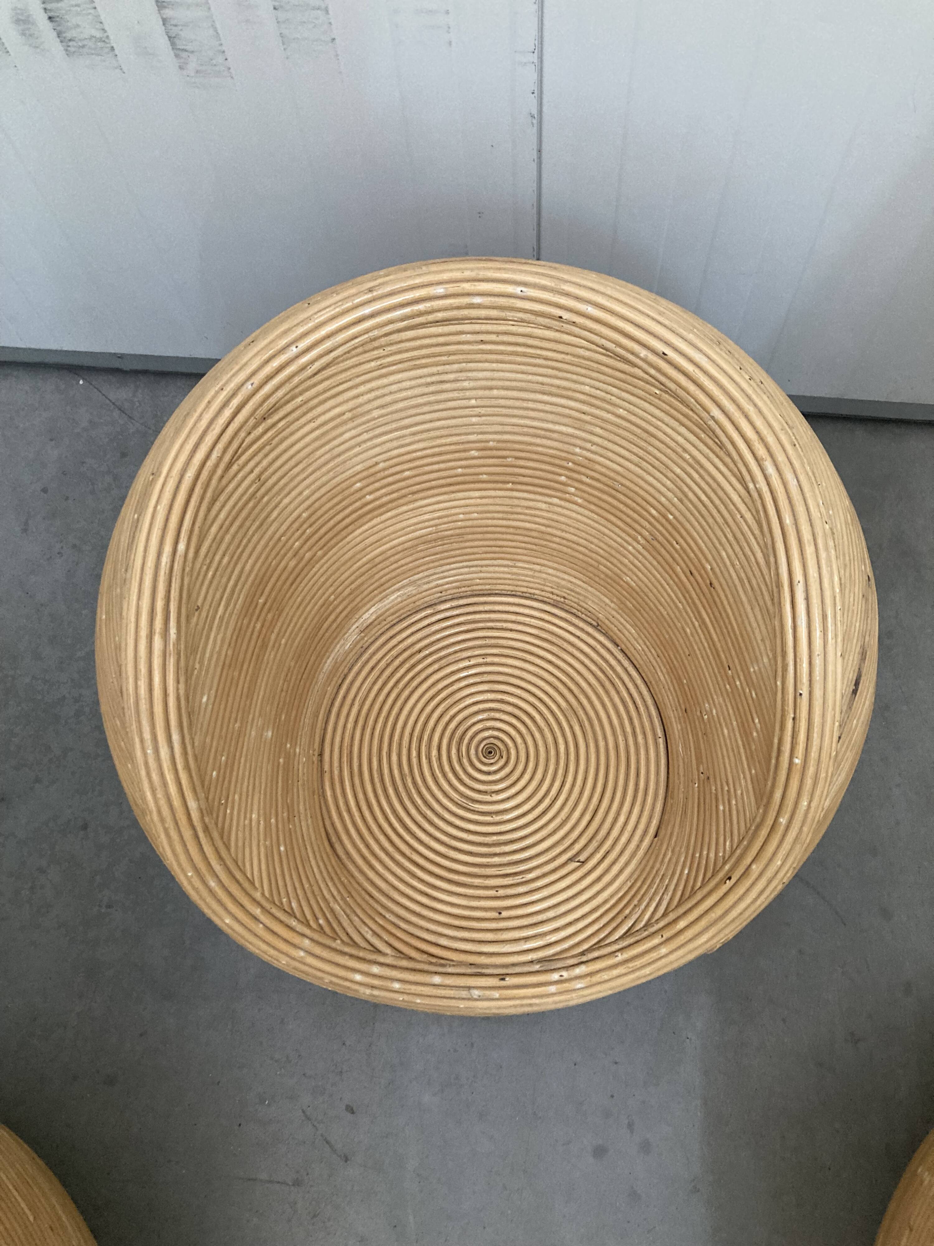 Set of Rattan Bamboo Kids Armchair Mid - Century Gabriella Crespi Style