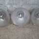 Set of 3 industrial pendants RZB Holophane glass - 1990s