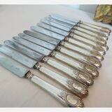 12 anciens couteaux Manche argent fourré